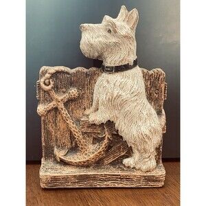 VTG Syroco White Tan Scotty Scottie Scottish Terrier Dog Brush Holder (no brush)